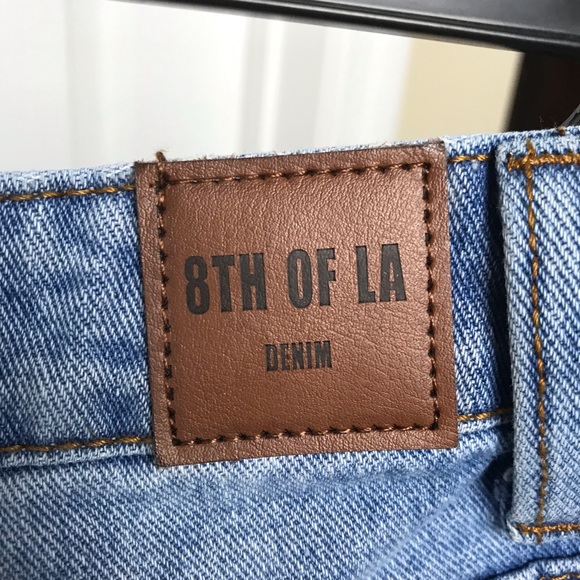 8th of LA | Striped Ribbon Embellish Jean Short - Picture 3 of 8